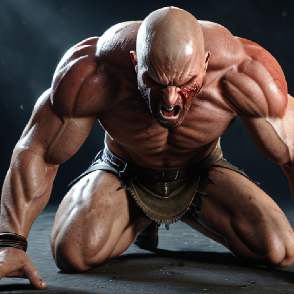 ** A character performing a basic attack. Focus should be on showcasing the character's attack power and stance. Capture a sense of raw strength and potential damage output.

**