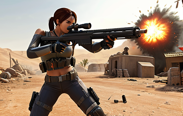 "Eternal Return: A dynamic ambush scene featuring a ranged character (e.g., Aya or Cielo) executing an explosive damage combo. The character is mid-action, having just fired a long-range Sniper Rifle shot, and is now rapidly closing the distance to unleash a devastating close-range Shotgun blast. Emphasize speed, high burst damage, and visual effects of energy or impact."