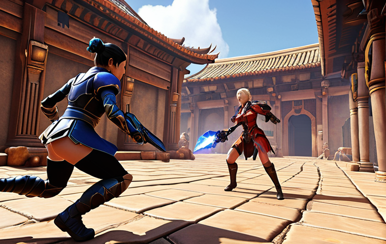 "Eternal Return game with a focus on the current fast-paced meta. A Nio character is depicted navigating an intense, early-game combat scenario, making quick decisions while powerful, meta-dominant characters like Eva and Luchia aggressively push forward. The scene emphasizes rapid action, strategic positioning, and the challenge of adapting to a high-octane gameplay style. Vibrant, competitive atmosphere, digital art."
