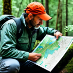 **

A professional survival expert, fully clothed in modest outdoor gear, strategizing with a detailed map in a dense forest, appropriate attire, safe for work, perfect anatomy, natural proportions, professional photography, high quality, family-friendly.

**