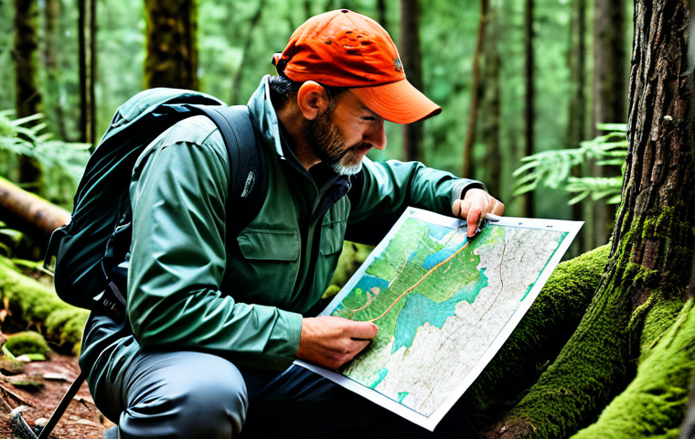 **

A professional survival expert, fully clothed in modest outdoor gear, strategizing with a detailed map in a dense forest, appropriate attire, safe for work, perfect anatomy, natural proportions, professional photography, high quality, family-friendly.

**