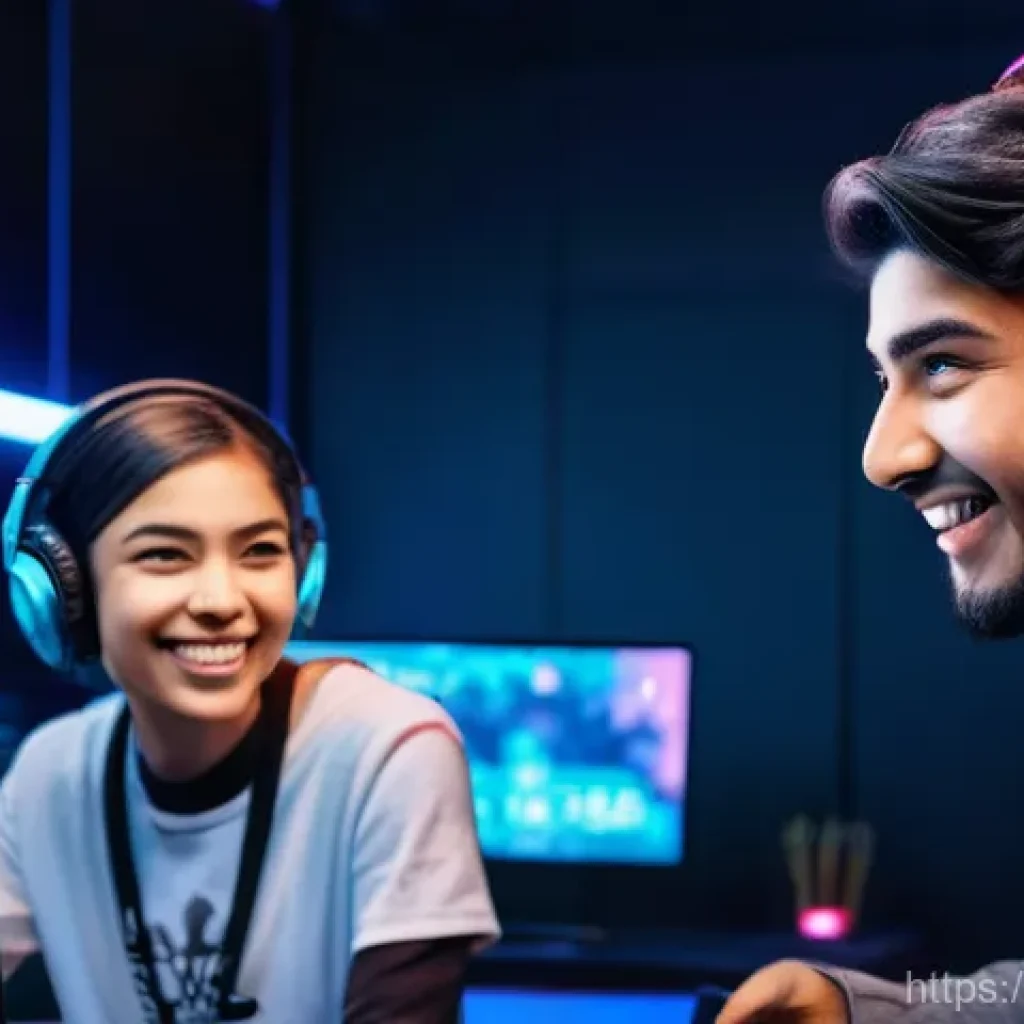 이터널리턴 스트리머와 협업 콘텐츠 - **Prompt: Streamer Collaboration & Vibrant Community Engagement**
    "Two diverse young adult strea...