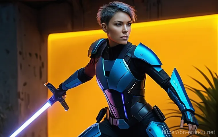 이터널리턴 신규 콘텐츠의 강점 - **A New Experimental Subject: Agile Warrior on Lumia Island**
    "A full-body shot of a lean, agile...