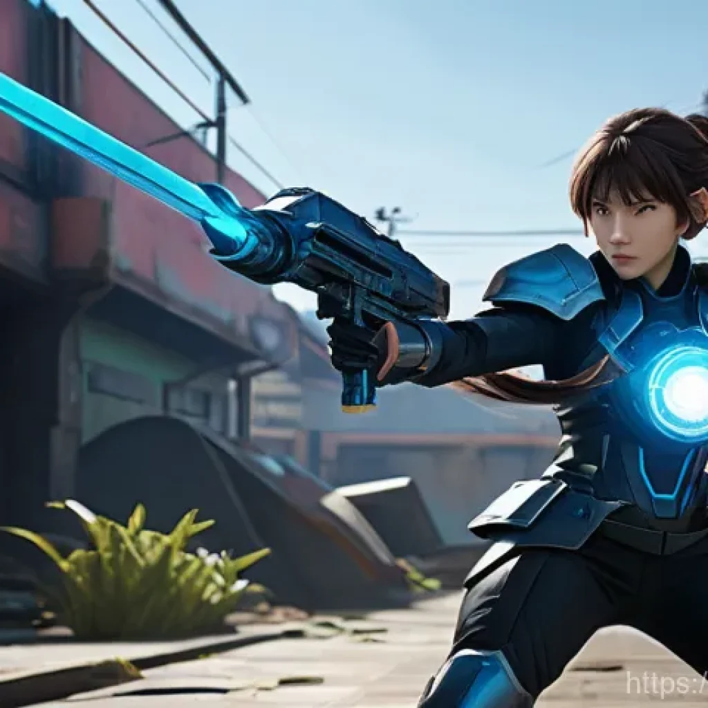 이터널리턴 업데이트 방향 분석 - **A highly dynamic, action-packed scene featuring the character Hisui from Eternal Return.** She is ...