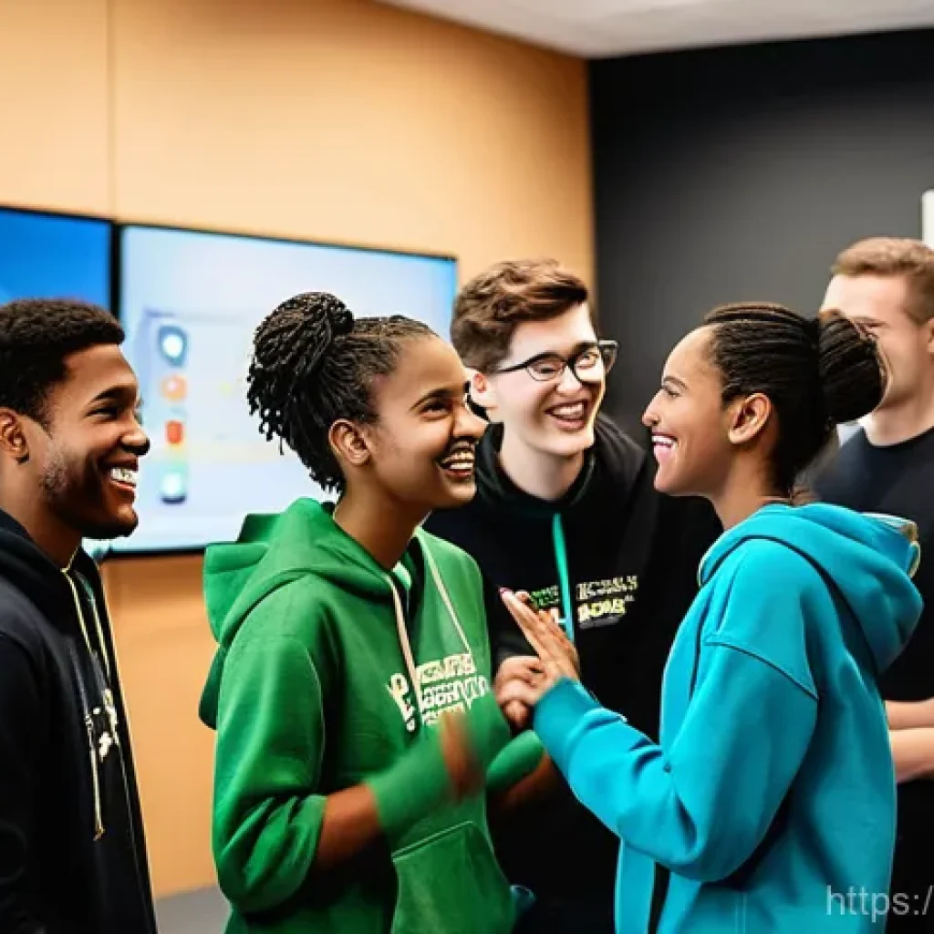 이터널리턴 팬 커뮤니티 운영법 - **Community Foundation & Collaboration**
    A diverse group of young adults, aged 15-25, are gather...