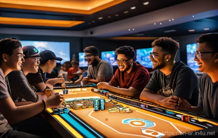 이터널리턴 팬 커뮤니티 이벤트 - **"Eternal Return" Community Gathering:** A cheerful and inclusive indoor fan event for "Eternal Ret...