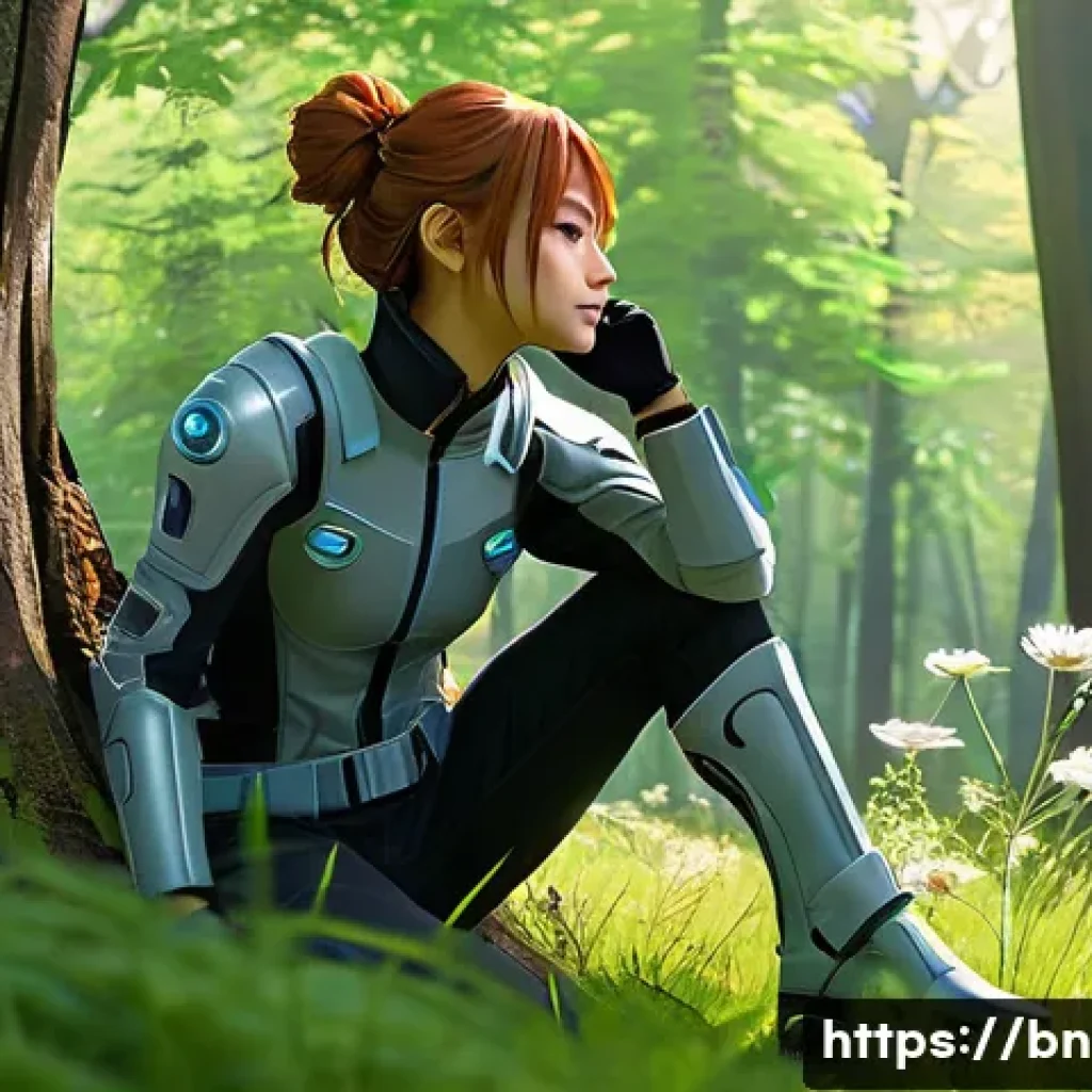 이터널리턴 맵별 전략적 요소 - **Prompt 1: "Strategic Landing in a Serene Zone"**
"An anime-style female character, approximate...