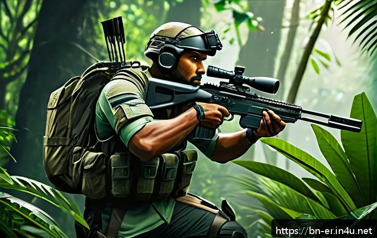 이터널리턴 클래식 모드 전략 - A dynamic gaming scene featuring a skilled Bengali male character wearing lightweight tactical gear ...