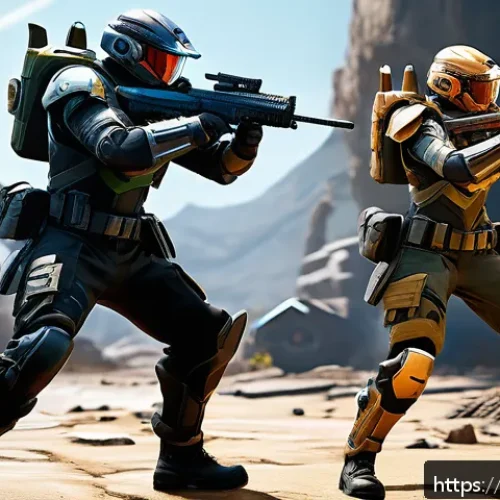 이터널리턴 게임 관련 커뮤니티 탐구 - A dynamic scene of two characters from Eternal Return engaged in a strategic battle on a detailed ga...