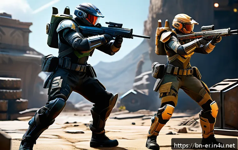 이터널리턴 게임 관련 커뮤니티 탐구 - A dynamic scene of two characters from Eternal Return engaged in a strategic battle on a detailed ga...