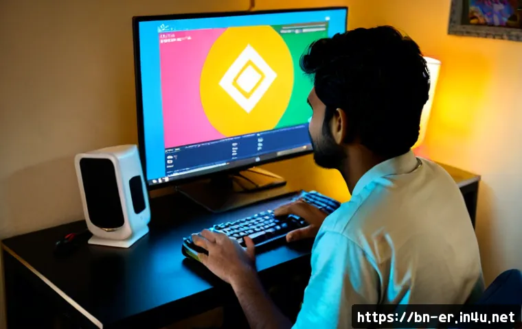 Home 17 이터널리턴 자동 저장 활용법 - Photorealistic over-the-shoulder view of a Bangladeshi gamer at a clean home desk, using a desktop c...